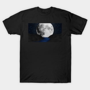 Fantasy Moon Lit Stream Nightscape T-Shirt